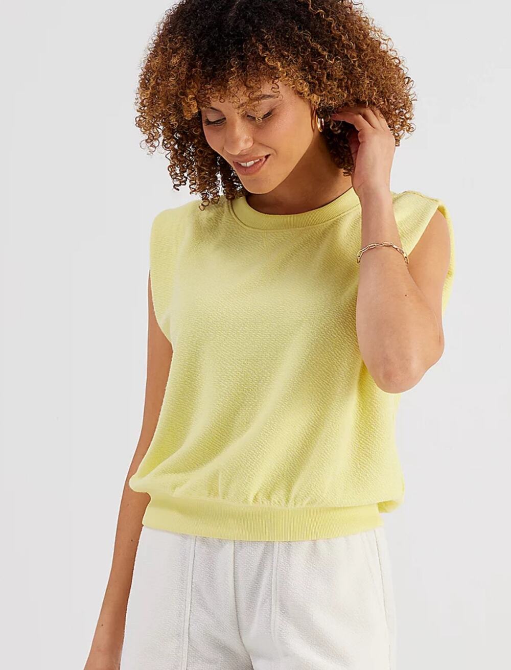 Freely yellow sleeveless pullover sweater shirt size XS